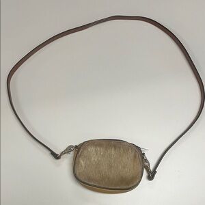 Source Unknown Italian Tan and Brown leather Belt & Bag OS